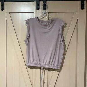 Casual Sleeveless Muscle Tee in Soft Purple